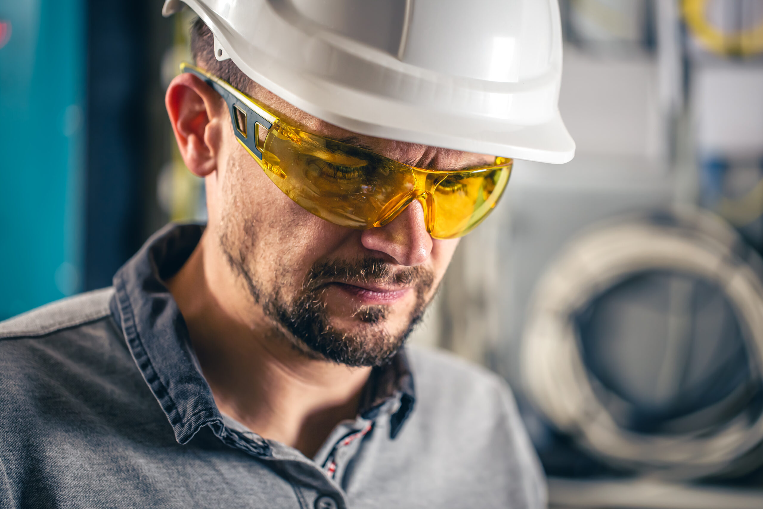 electrical technician working switchboard